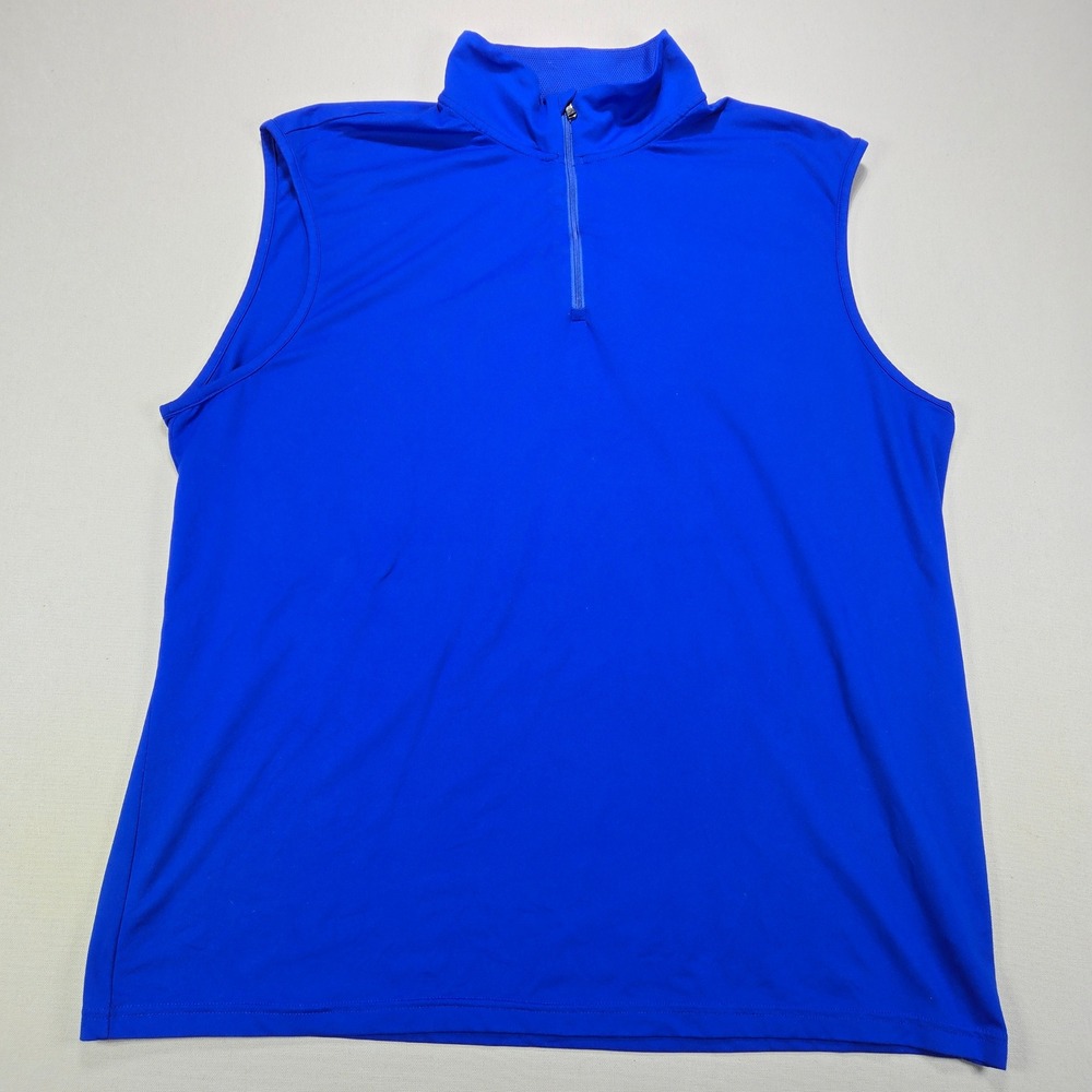 Polo Golf Ralph Lauren Sleeveless Quarter Zip Performance Solid‎ Blue Mens XL